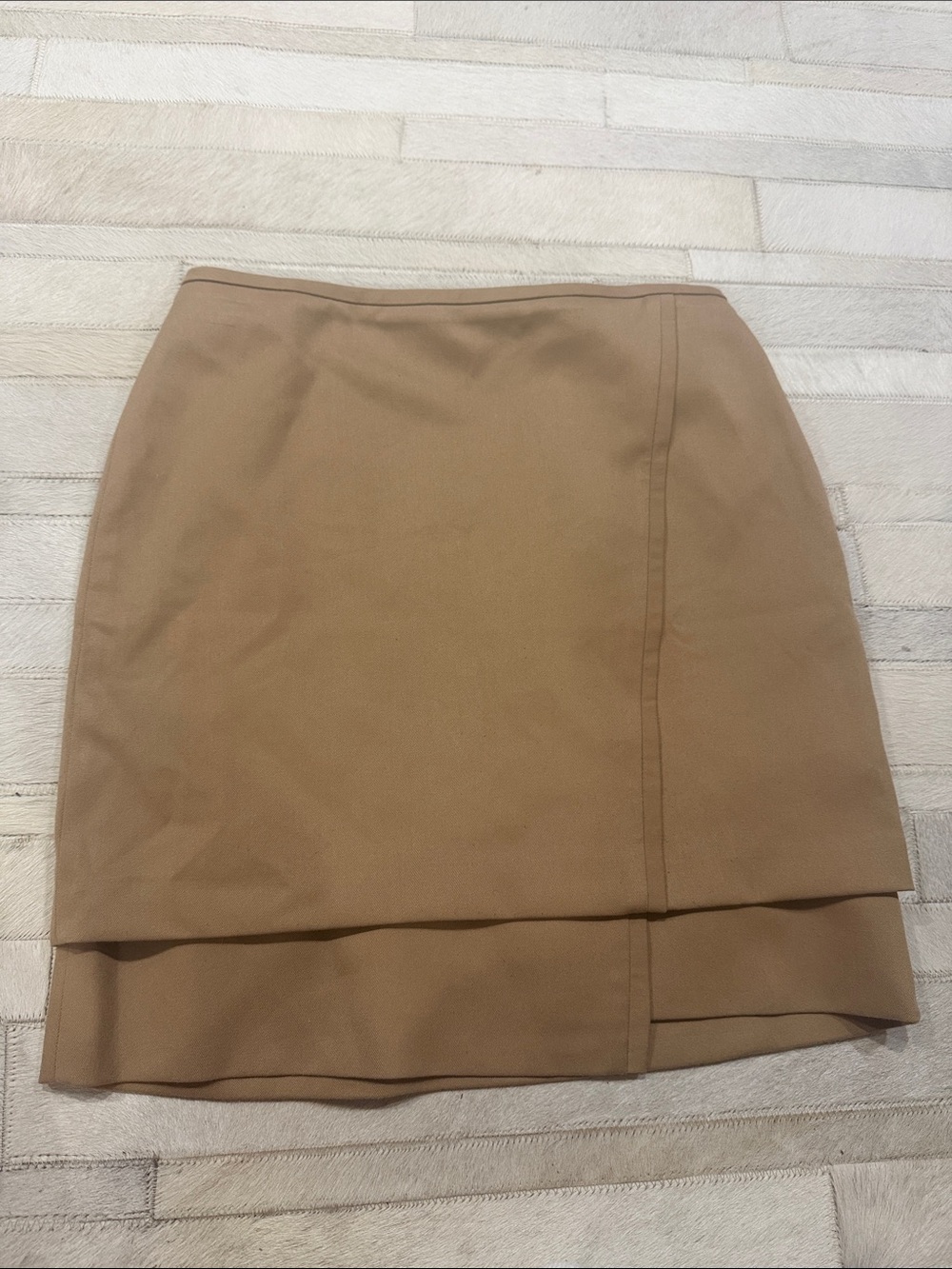 White House Black Market Tan Layered  Skirt